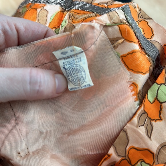 Vintage orange floral Mad Men dress size 10 - Picture 8 of 8